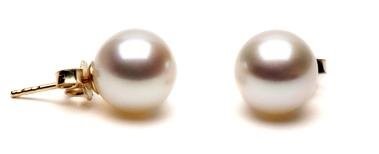 8.0-9.0mm AA+ or AAA Perfect Round Freshwater Pearl Stud Earrings